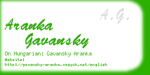 aranka gavansky business card